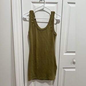 Olive green bodycon dress/tank dress
